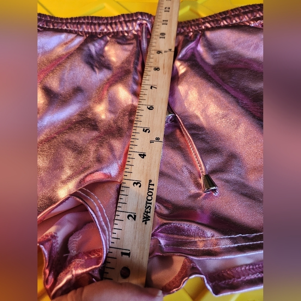 Metallic Pink Shorts with Drawstring - Picture 5 of 9